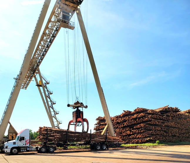 JoLo logging truck being loaded